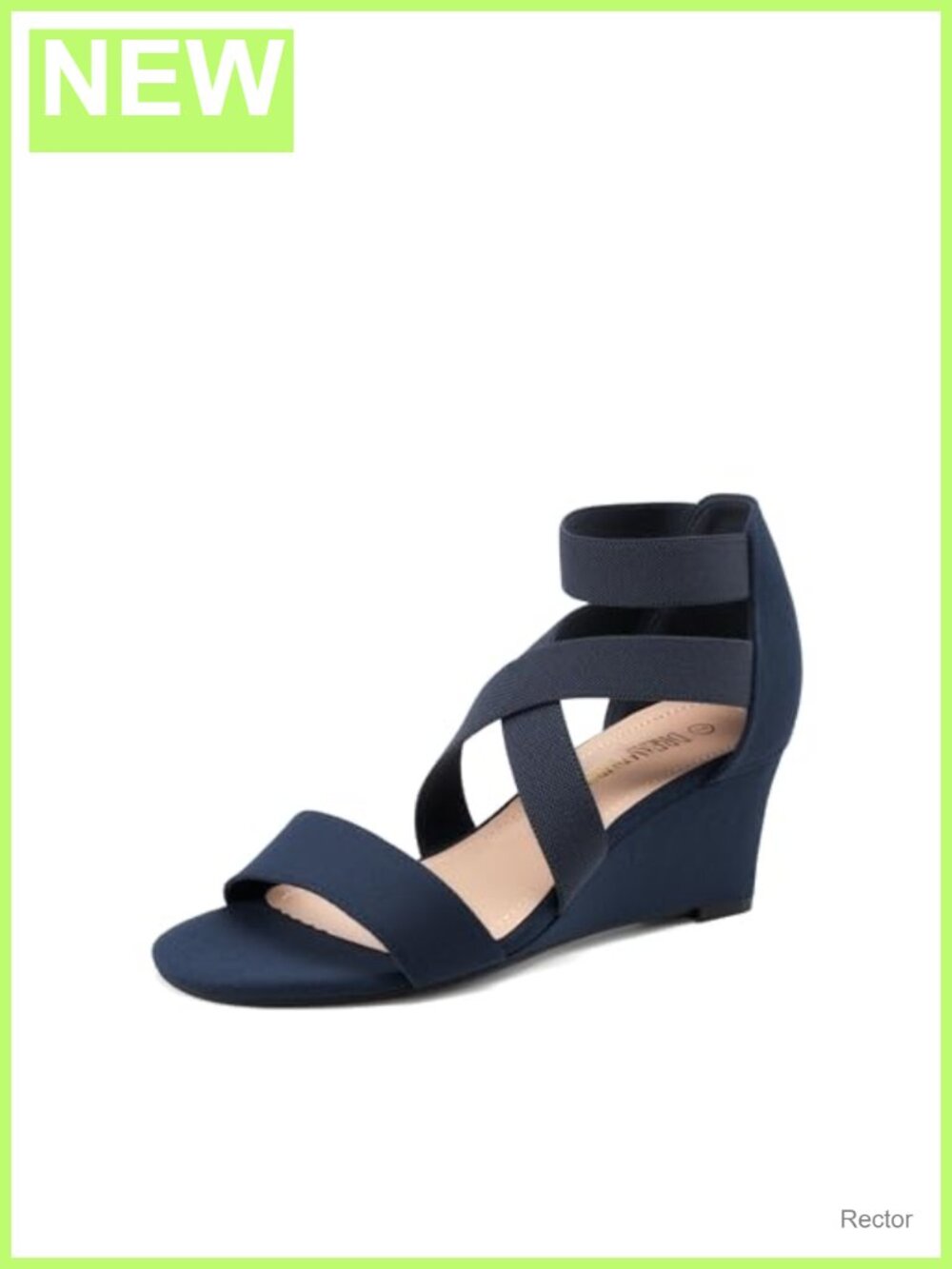 Women's Ankle Strap Low Wedge Sandals Faux Suede Cushioned Insole